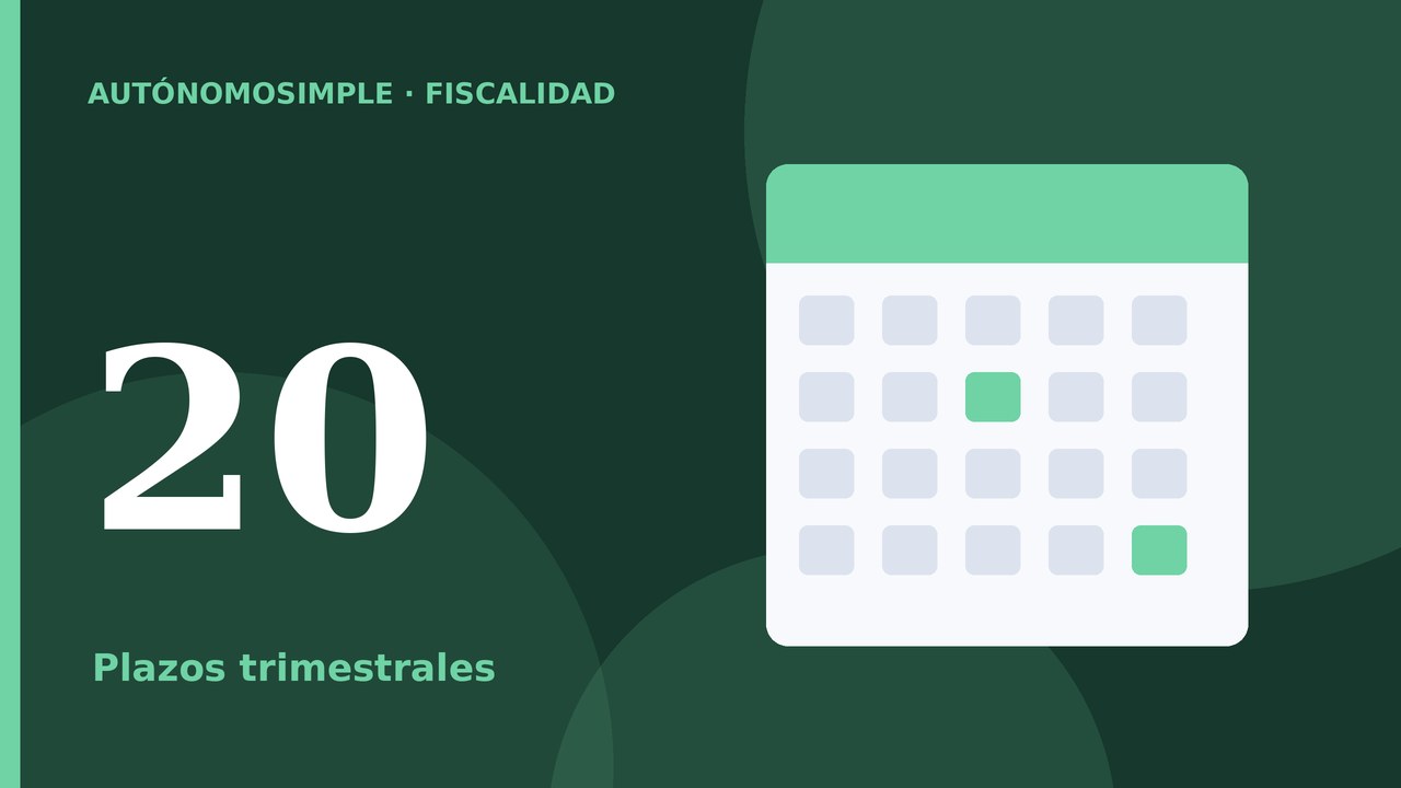 Ilustración de un calendario con fechas marcadas para los plazos fiscales trimestrales
