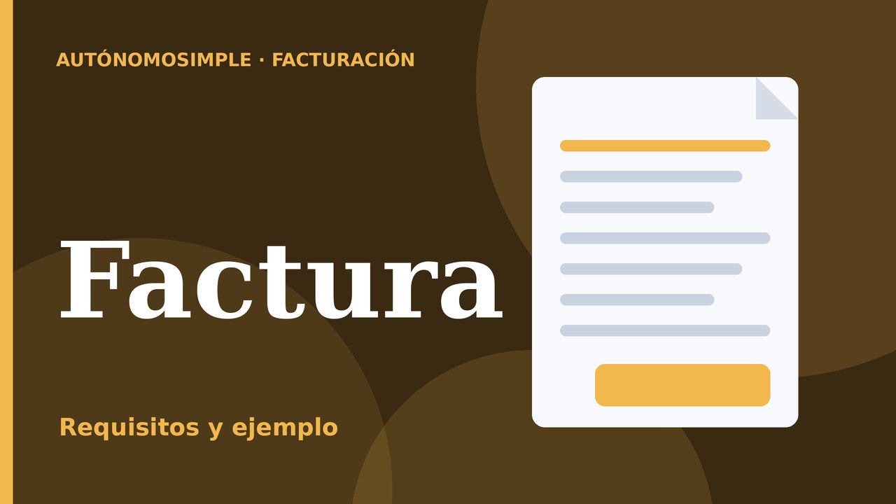 Ilustración de una factura con líneas de detalle y un sello de total