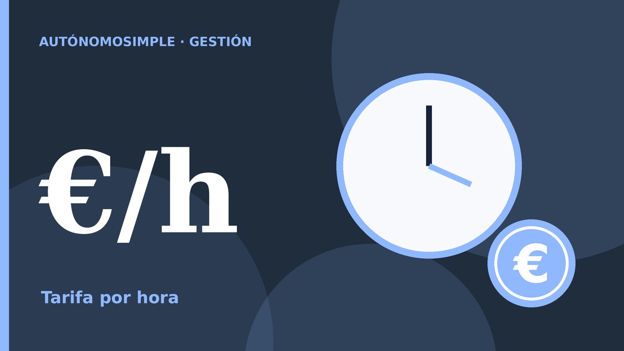 Ilustración de un reloj y una moneda de euro que representan el precio por hora